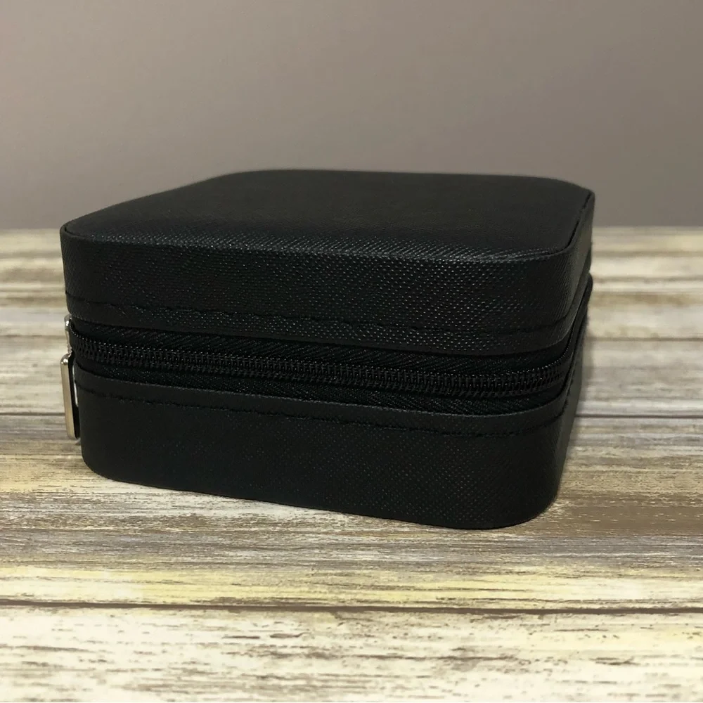 Small Black Zip Top Jewelry Box